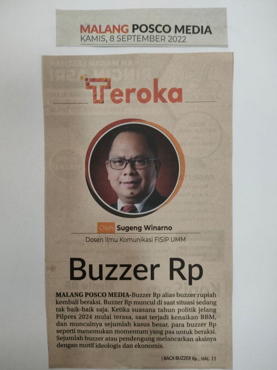 Buzzer Rp - Malang Posco Media - UMM Dalam Berita Koran Online ...